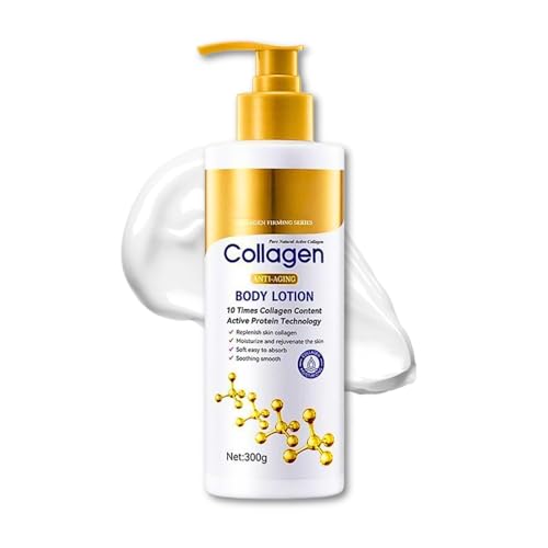 Collagen Body Lotion 300 ml - Moisturising Cream with Skin Firming Effect - Body Lotion Women - Body Cream Against Wrinkles & Dryness - Body Care Gift for Women, Deep Collagen Body Lotion