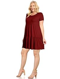 Vestidos de camiseta con gradas de talla grande para mujer Vestidos de talla grande - Hecho en EE. UU.