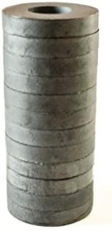 Ceramic Ring Magnets - 12 pack, Ferrite Magnets for Industrial, home, office, school, crafts, science, hobby- Grade 8, Wholesale Bulk. 1.055 X 0.195"