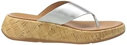 FitFlop F-Mode Leather/Cork Flatform Toe Post