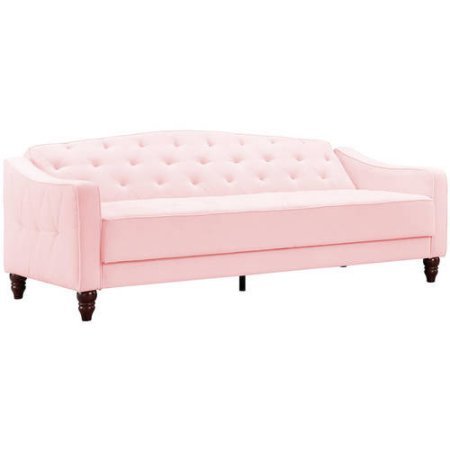 9 by Novogratz Vintage Tufted Sofa Sleeper II, Pink