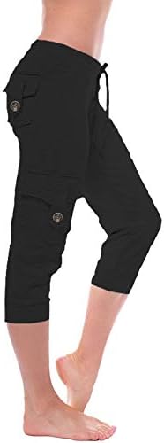 Women's Yoga Capris Workout Pants Athletic Cropped Pants with Muti Pockets