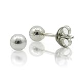 14k White Gold Ball Earrings Children/Adult Size 2, 3, 4, 5, 6, 7, 8 MM (6mm)