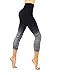 CodeFit Yoga Power Flex Dry-Fit Pants Workout Printed Leggings Ombre Print (S/M USA 4-6, 6c908-blk/Chl)