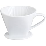 HIC Filter Cone, Porcelain, Number 4-Size Filter, Brews 8 to 12-Cups