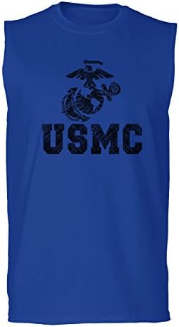 Black Marine Corp USMC Big Logo Seal United States of America USA American Men's Muscle Tank Top Sleeveless t Shirt