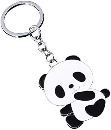 BIGBOBA Panda Personality Keyrings Creative Metal Keychain Pendant Keyrings Handbag Car Phone Decoration