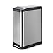 Home Zone Stainless Steel Kitchen Trash Can with Rectangular Design and Step Pedal | 45 Liter / 12 Gallon Storage with Removable Plastic Trash Bin Liner, Silver