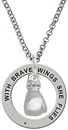 Small Boxing Glove - Brave Wings Affirmation Ring Necklace