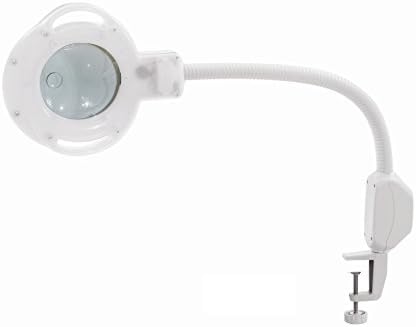 Round 5 X Magnifier Lamp w clamp- FLEXIBLE ARMS