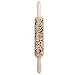 certainPL Wooden Rolling Pins Engraved Embossing Flower Christmas Series Rolling Pin for Baking Embossed Cookies Kitchen Tool (B)