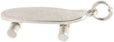 Silver Skateboard Charm