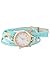 Souarts Coffee Women Multilayer Weave Wrap Link Leather Bracelet Quartz Wrist Watch (Coffee) (Blue)