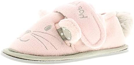 Princess Stardust Girls/Childrens Pink Bunny Slippers Touch Fastening - Pink - UK Sizes 4-10