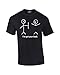 Funny Short Sleeve T-Shirt I've Got Your Back Stick Figures Humorous Sarcastic Phrases Novelty Short Sleeve T-Shirt-Black-Large