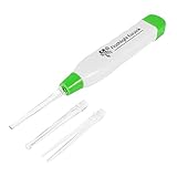 Eutuxia Ear Pick with LED Light. Earpick Earwax Cleaning & Removal Tool, Curette. Comes with 3 Sizes: Basic, Small, and Tweezers. Store Extra Extensions in the Rear. Better Accuracy & Precision.