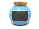 Chalk Board Light Blue Personalize Hand Crafted Stoneware Clay Original Word Jar