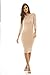 AX Paris Women's Crochet Bodycon Midi Dress(Nude, Size:10)