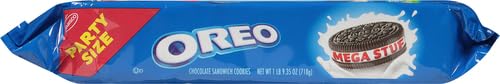 OREO MEGA STUF CHOCOLATE SANDWICH COOKIES, PARTY SIZE, 1 LB 9.35 OZ