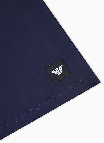 Essential LOGOLABEL - Paquete de 2 Camisetas de Cuello Redondo para Hombre, Color Azul, Talla L