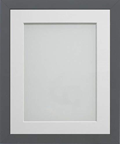 Frame Company Allington Grey Photo Frame with White Mount, A4 for 10x6 inch, fitted with perspex