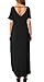 ReachMe Women's Chevron Maxi Dresses Long Sleeve Floral Maxi Dress with Pockets(Black 2, S)