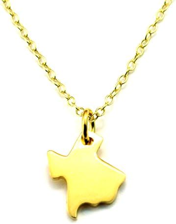 Kevin N Anna 18K Gold Plated Sterling Silver State Charm Necklace, 18" (Texas)