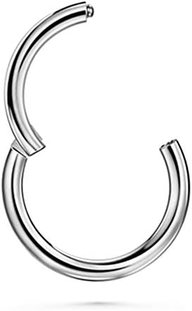 316L Surgical Steel Nose Rings Septum Clicker 20g-18g-16g-14g 5mm-6mm-7mm-8mm-9mm-10mm-11mm-12mm-14mm-16mm Body Jewelry Lip Ear Piercing Earrings for Cartilage Helix Tragus Conch Rook Daith Lobe