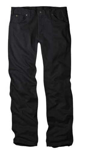 Dickies Men's Regular Fit 5-Pocket Prewashed Jean, Overdyed Black, 34x32