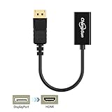 DisplayPort to HDMI Adapter, ChampSun DP Display Port to HDMI Converter Male to Female Gold-Plated Cord Compatible for Lenovo Dell HP and Other Brand