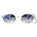 SA106 Retro Art Nouveau Vintage Style Small Oval Metal Frame Sunglasses Silver Smoke