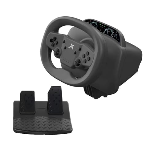 DOYO PS4 Steering Wheel and Pedals - Gaming Steering Wheel for PC, PS4, Switch, PS3, iOS & Android Mobile Phones, Pro Racing Wheel with Dual-Vibration Motors, Wireless Bluetooth Connectivity