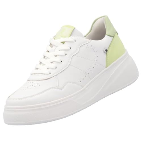Rieker Damen Plateau Leder Sneaker Weiß Kombi EU 43