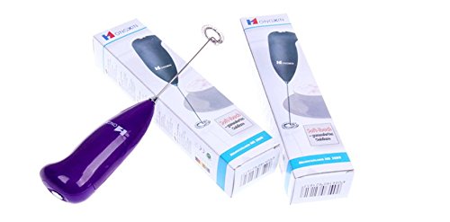 Click Here to See More Images Bestsupplier 2 PACK Handheld Electric Milk Frother (Black and Purple)