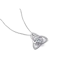Collar Claddagh irlandés de plata esterlina 925 con nudo y corazón de 18 pulgadas
