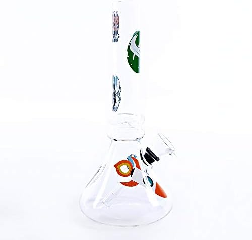 TORNGING Handmade Glass Crafts Pipe, 8Inch Dual Water Percolator Glass Big Water Chamber - Easy to Grip and with Ice Shelf, Unique Design (Rocket)