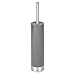 mDesign Slim Toilet Bowl Brush and Holder for Bathroom Storage - Brushed/Slate Gray Stainless Steel
