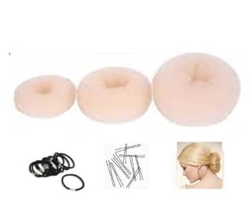 Set Of 3 Crowns For Hair Bun Donut Blonde 1 Small 6cm