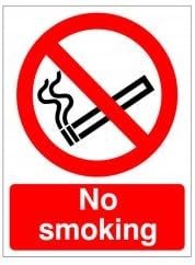 Pack of 2 No Smoking Reverse Printed Window Graphic Signs 150mm x 200mm - Self Adhesive (PRS.92W)