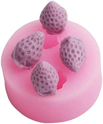 leslieshop 3D Strawberry Silicone Mold for Soap, Cake, Bread, Cupcake, Cheesecake, Cornbread, Muffin and More