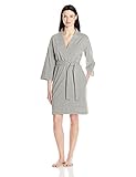 Amazon Essentials Women's 100% Cotton Robe, Heather Grey, Medium
