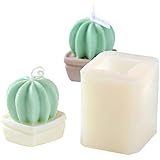 Resin Candle Molds 3D Cactus Shaped Silicone Moulds Handmade Making Decorative Tool
