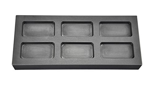 5 oz Troy Ounce 6 Cavity Rectangle Gold Graphite Ingot Mold For Melting Casting Refining Scrap Jewelry
