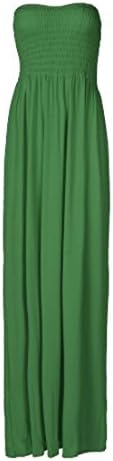 Girls Walk Women's Plus Size Plain Boob Tube Bandeau Sheering Maxi Dress