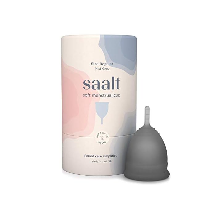 Saalt Soft Menstrual Cup - Super Soft and Flexible - Best Sensitive Cup - Wear for 12 Hours - Made in USA (Desert Blush, Small)