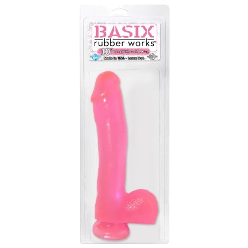 Basix 10-Inch Suction Cup Dong, Pink image