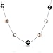 Bridal Tin Cup Multi Color White Pink Black Freshwater Cultured 7MM Pearl Chain Station Pearls Necklace For Women Wedding .925 Sterling Silver 18 Inch