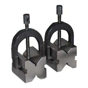 V-Block and Clamp Set Hardened Steel 90 Degree Angle 1 5/8 x 1 1/4 x 1 1/4 - Vee Block Set