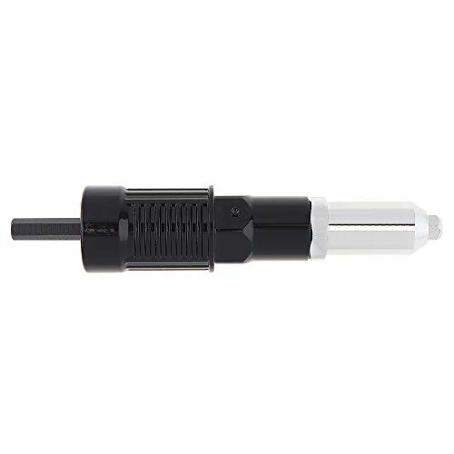 ChgImposs Black Alloy Steel Electric Riveting Gun Adapter with 2.4/3.2/4.0/4.8mm Diameter Rivet Head and Handle Wrench for Electric Drill