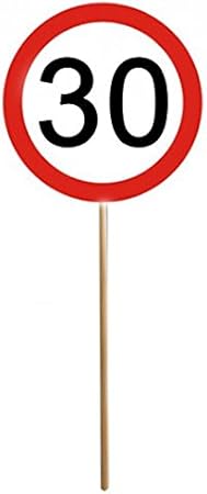 Lot De 12 Panneaux Anniversaire 30 Ans Mini Panneaux De Signalisation Avec Baguette Decoration Amazon Fr Cuisine Maison